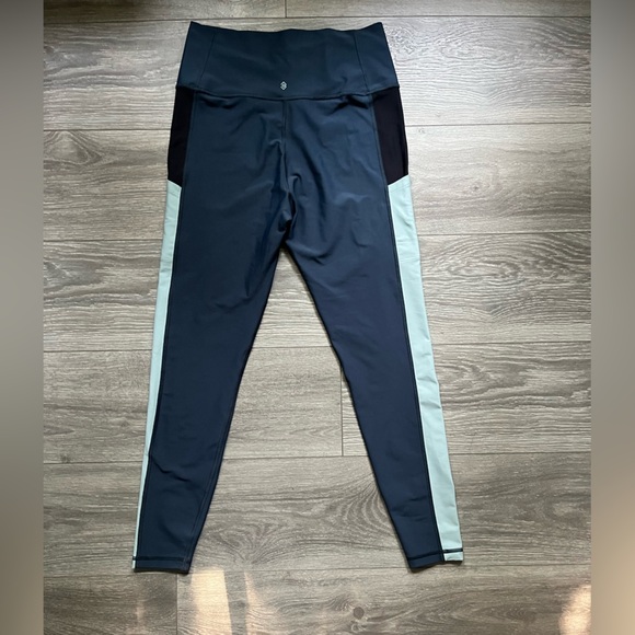 Thirdlove Navy Light Blue Full Length Athletic Workout Yoga Run Leggings Size L - Picture 6 of 7